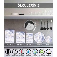 30x40 cm Cam Kesme Tahtası Limon Sepeti