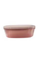 3'Lü Oval Erzak Saklama Kabı Pembe