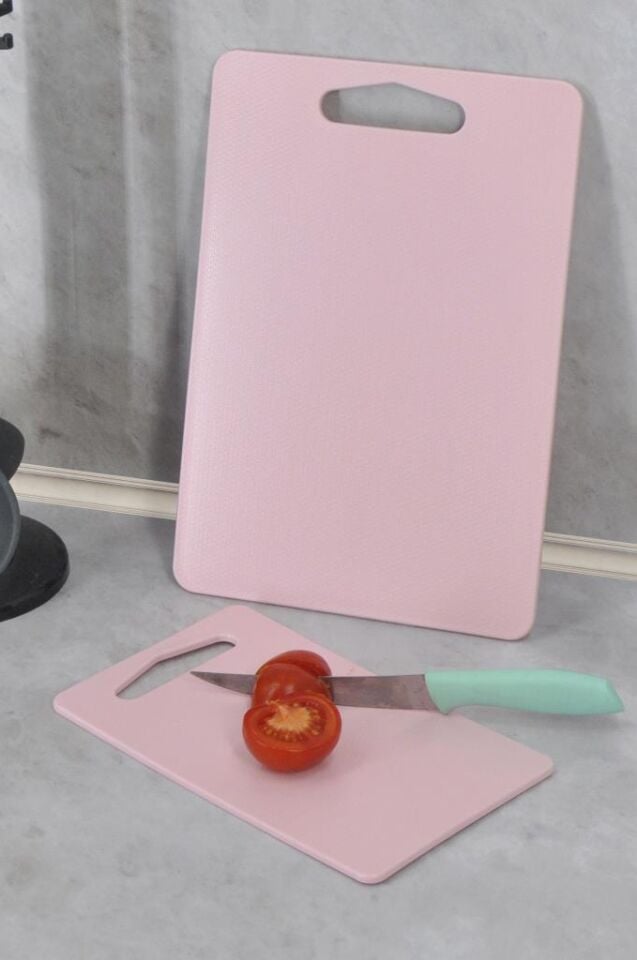 Kesme Tahtası Plastik 2'li Pembe