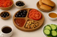 Saban Çerezlik, kahvaltılık, Ahşap Sunumluk 4 Bölmeli T9