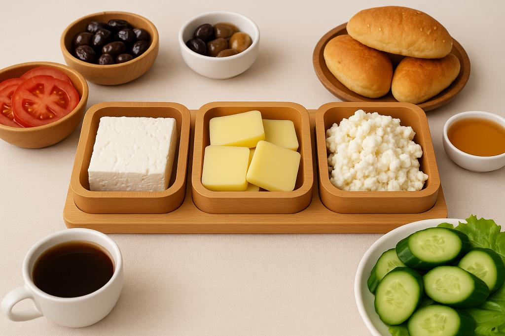 Saban Doğal Ahşap Çerezlik ve Kahvaltılık – Tepsili 3 Kaseli Sunum Tabağı  T11