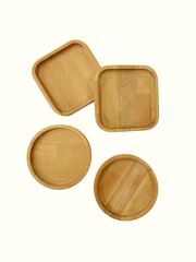 Saban Doğal Ahşap Çerezlik ve Kahvaltılık – 4 Parçalı Sunum Tabağı T13