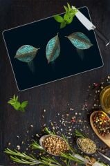 30x40 cm Cam Kesme Tahtası Üç Yaprak