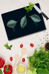 30x40 cm Cam Kesme Tahtası Üç Yaprak