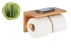 Saban Tuvalet Kağıdı Tutucu 2 Rulo Kapasiteli Bambu T14