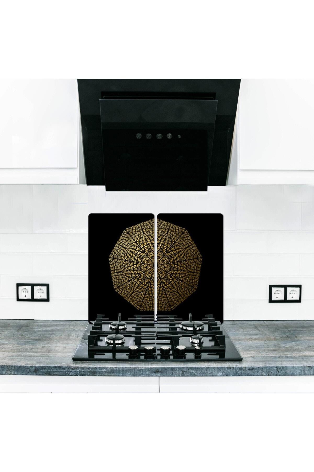 2' li 40x52 cm Cam Ocak Koruyucu  Buta Desenli