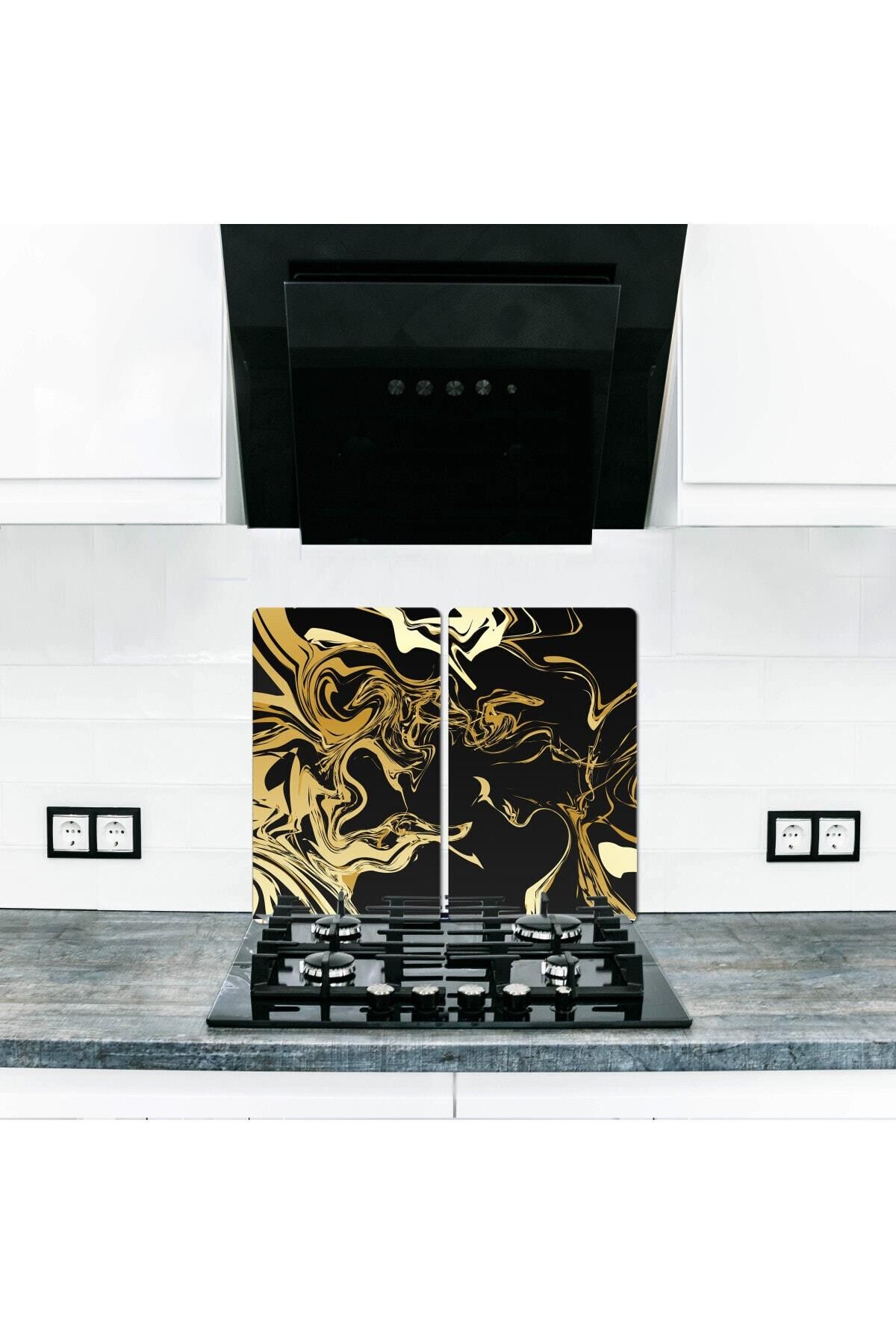 2' li 40x52 cm Cam Ocak Koruyucu  Taya Desenli