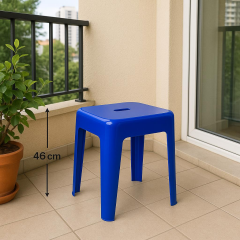 Saban Tabure Sağlam Plastik Kırılmaya Dayanıklı Bahçe, Balkon ,Banyo Mavi