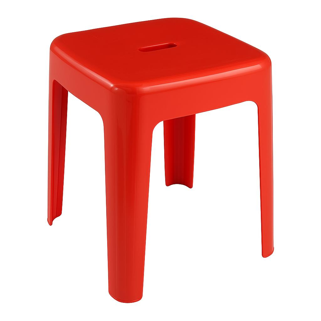 Saban Tabure Sağlam Plastik Kırılmaya Dayanıklı Bahçe, Balkon ,Banyo Kırmızı