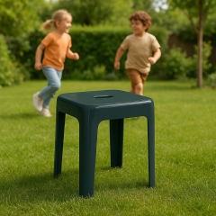 Saban Tabure Sağlam Plastik Kırılmaya Dayanıklı Bahçe, Balkon ,Banyo Gri