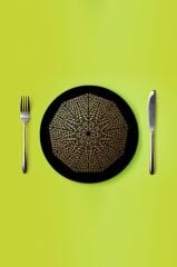 Çap 27 cm Buta Desenli Cam Sunumluk Amerikan Servis Supla