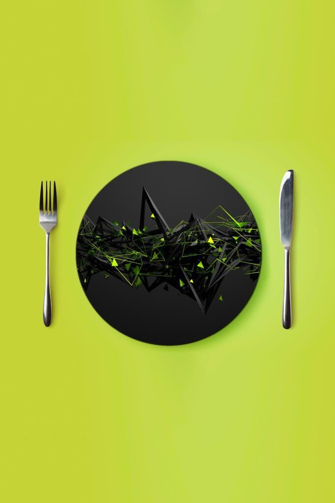 Çap 27 cm Dijital Desenli Cam Sunumluk Amerikan Servis Supla