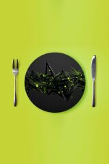 Çap 27 cm Dijital Desenli Cam Sunumluk Amerikan Servis Supla