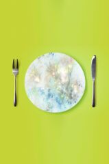 Çap 27 cm Işıl Desenli Cam Sunumluk Amerikan Servis Supla