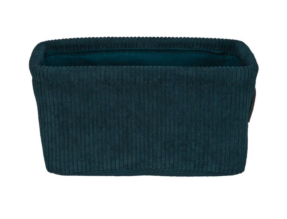 Saban Kadife Kumaş Dikdörtgen Organizer Sepet - Koyu Yeşil Saklama Kutusu