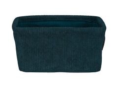 Saban Kadife Kumaş Dikdörtgen Organizer Sepet - Koyu Yeşil Saklama Kutusu