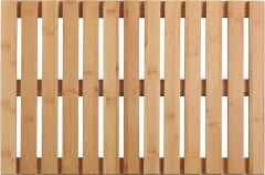 Wenko banyo ızgarası iç ve dış mekan bambu – banyo paspası, duş, banyo, havuz, sauna için zemin ızgarası, kaymaz alt yüzey, bambu, 40 x 60 cm