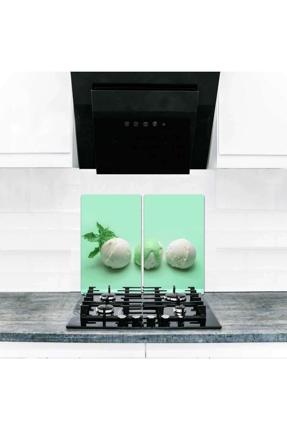 2'li 30x52 cm Cam Ocak Koruyucu 4'lü Ocaklar İçin Cold