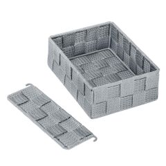 Saban 2 Bölmeli, Mutfak Düzenleyici Sepet Gri 13 x 6 x 18 cm