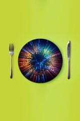 Çap 27 cm Odak Desenli Cam Sunumluk Amerikan Servis Supla