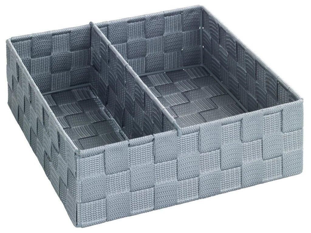 Saban 2 Bölmeli, Mutfak Düzenleyici Sepet Gri 26x 9 x 26 cm