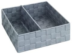 Saban 2 Bölmeli, Mutfak Düzenleyici Sepet Gri 26x 9 x 26 cm