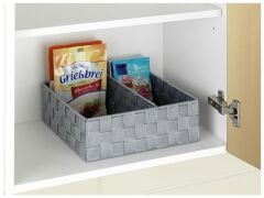 Saban 2 Bölmeli, Mutfak Düzenleyici Sepet Gri 26x 9 x 26 cm