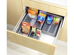 Saban 2 Bölmeli, Mutfak Düzenleyici Sepet Gri 26x 9 x 26 cm