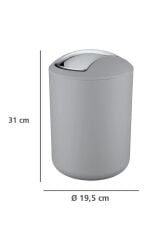 2'li Çöp Kovası Gri ( Brasil Model ) 6,4 ve 2 Litre