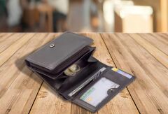 Saban Cüzdan Gerçek Deri Çok Gözlü, Fermuarlı, Kartlık Bölmeli