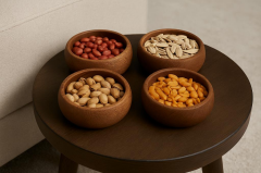 Saban Ahşap 4'lü Yuvarlak Çerezlik Seti T31