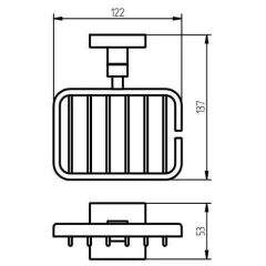 Saban Paslanmaz Çelik Sabunluk  ( 5,3 x 12,2 x 13,7 cm )