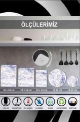 50x60 cm Düz Siyah Desenli Cam Ocak arkası Koruyucu