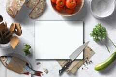 29x34 cm Cam Kesme Tahtası Düz Beyaz