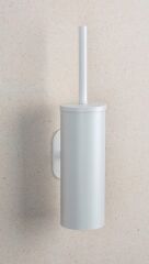 Saban Tuvalet Fırçası Seti – Duvara Monte, Yapışkan Sistemli, Paslanmaz Çelik, Mat Beyaz, Değiştirilebilir Fırça Başlıklı