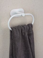 Saban Havlu Askısı – Mat Beyaz, Yapışkan Sistemli, Paslanmaz Çelik, 20,5 cm