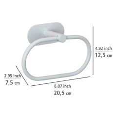 Saban Havlu Askısı – Mat Beyaz, Yapışkan Sistemli, Paslanmaz Çelik, 20,5 cm