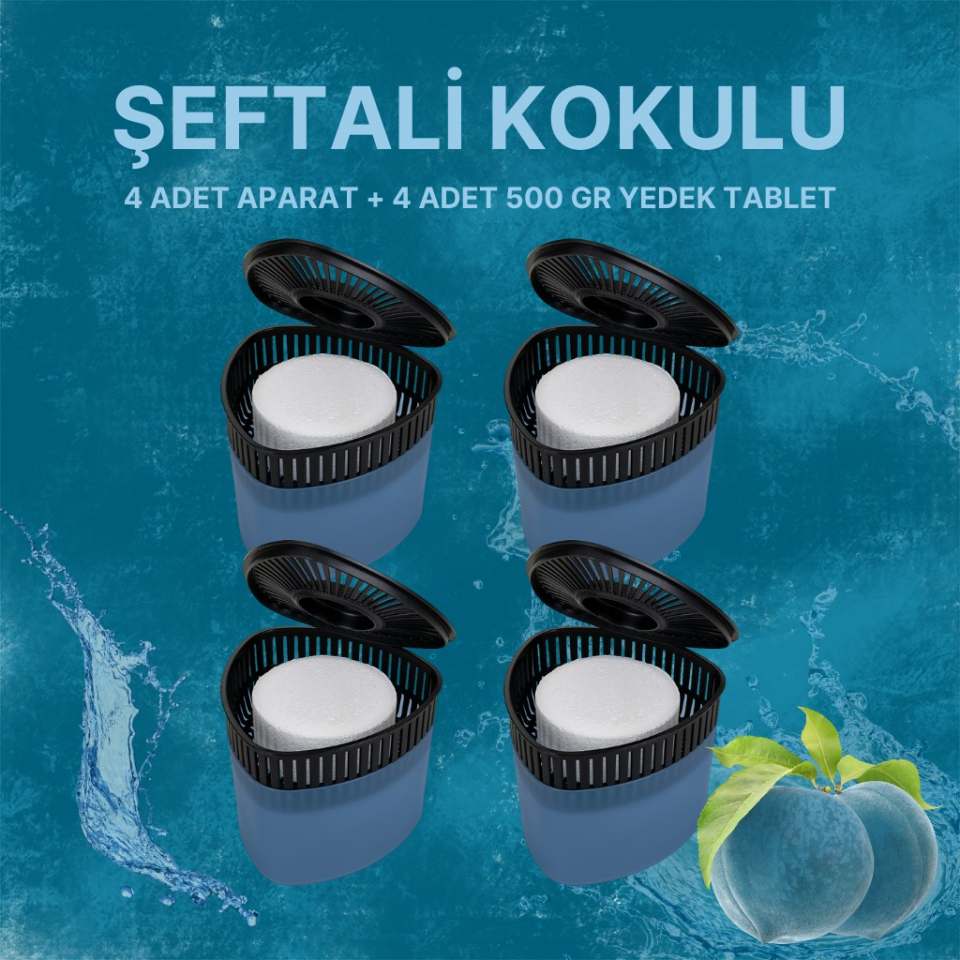 4 Adet 500GR - ŞEFTALİ - Nem Alıcılı Ve Rutubet Giderici Aparat Üçgen (TABLET DAHİL)