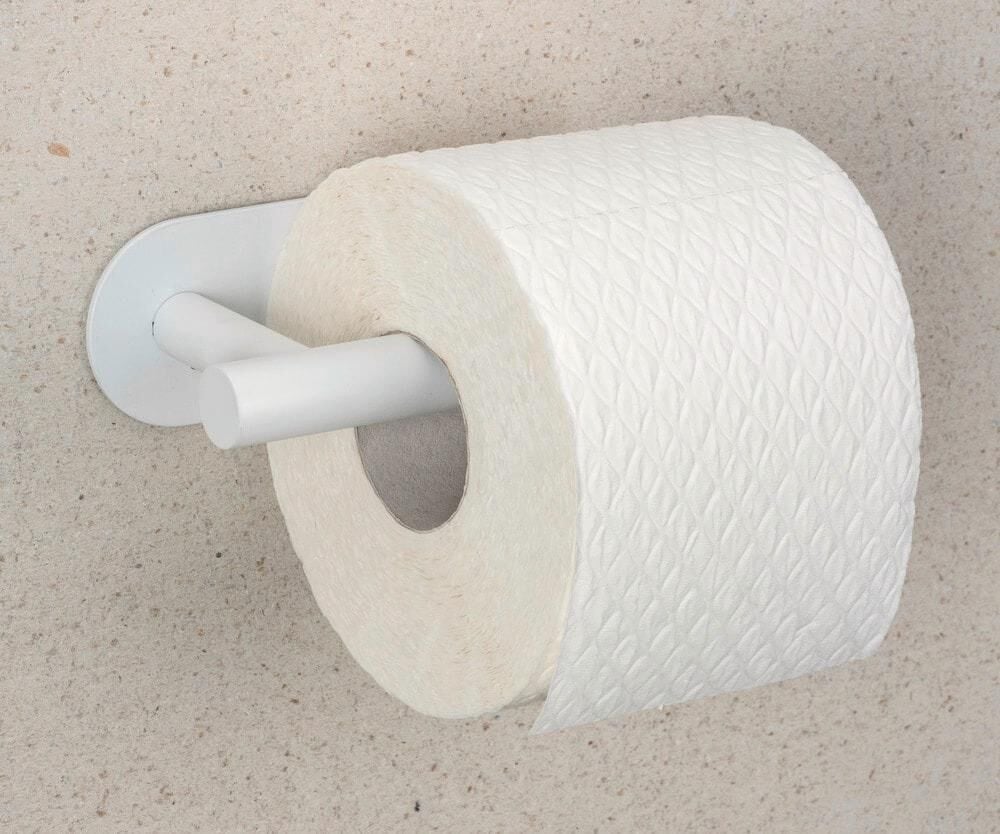 Saban Orea Tuvalet Kağıdı Tutucusu – Mat Beyaz, Paslanmaz Çelik, Yapışkanlı Montaj, Duvara Monte, 16x4,5x7 cm