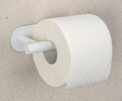 Saban Orea Tuvalet Kağıdı Tutucusu – Mat Beyaz, Paslanmaz Çelik, Yapışkanlı Montaj, Duvara Monte, 16x4,5x7 cm