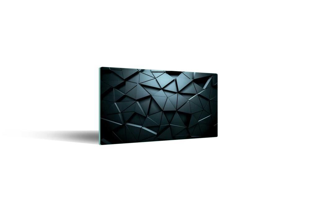 20x30 cm Cam Kesme Tahtası Siyah Üçgenler