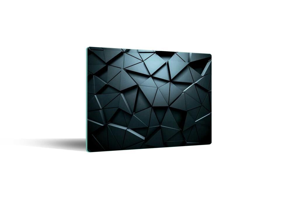 29x34 cm Cam Kesme Tahtası Siyah Üçgenler