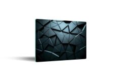 29x34 cm Cam Kesme Tahtası Siyah Üçgenler