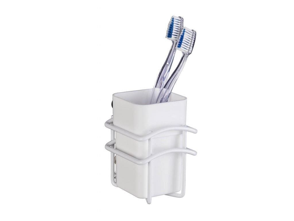 Saban Classic Plus Diş Fırçalık – Beyaz Plastik Hazne , Paslanmaz Çelik Gövde  8 x 11 x 10 cm