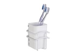 Saban Classic Plus Diş Fırçalık – Beyaz Plastik Hazne , Paslanmaz Çelik Gövde  8 x 11 x 10 cm