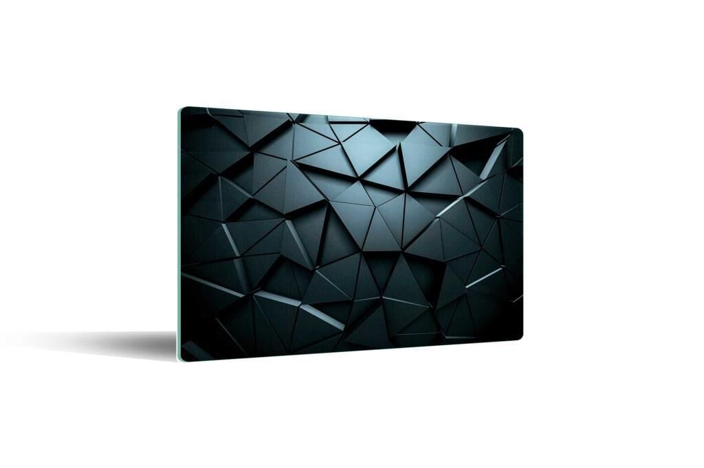 30x40 cm Cam Kesme Tahtası Siyah Üçgenler