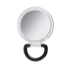 Saban Kozmetik Makyaj Aynası, 3X Büyütmeli, 12.5 cm Çap, Masaüstü/Asılabilir/El Tipi, Dekoratif Tasarım
