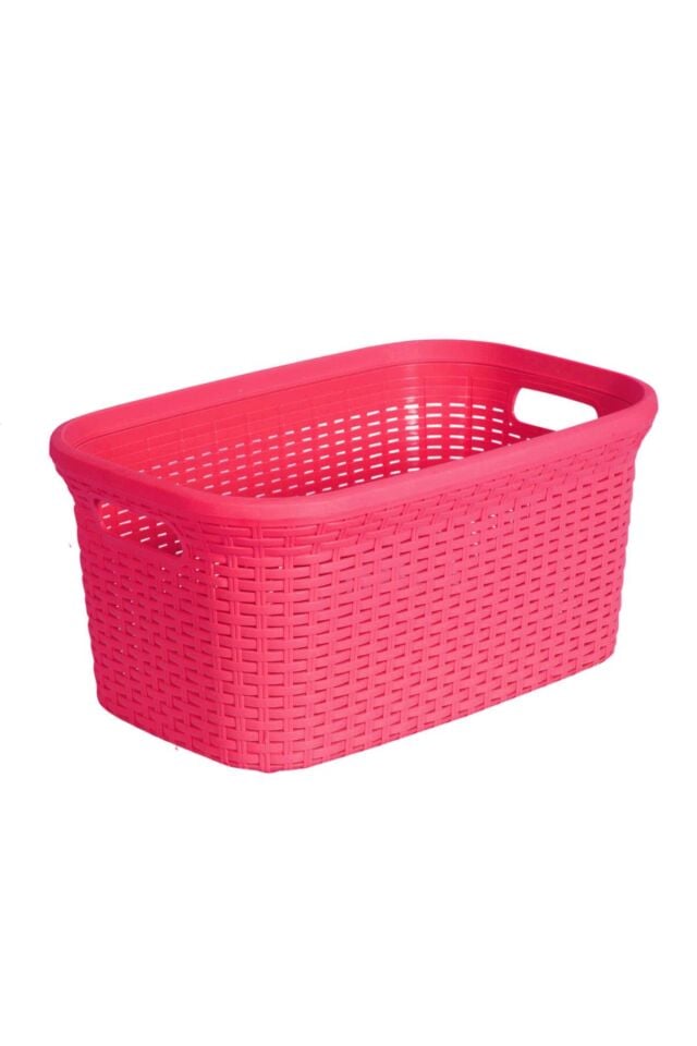 Fusya, Hasır Desenli Plastik Çamaşır Selesi - 25x35x53cm