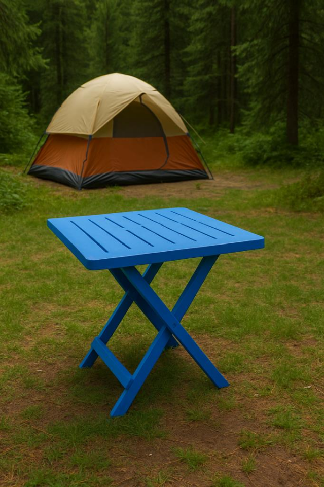 Mavi, Plastik Katlanabilir Piknik Masası