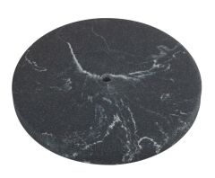 Saban Siyah Mermer Görünümlü Kağıt Havlu Tutucu - Mermer Desenli Plastik Taban, Siyah Metal Çubuk 15x32 cm